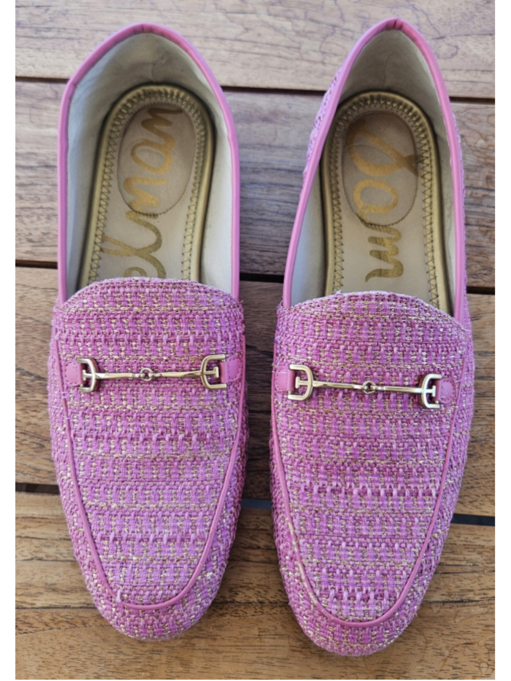 Sam Edelman Loraine Loafer/Moc Shoes Pink Tweed Size 9 1/2